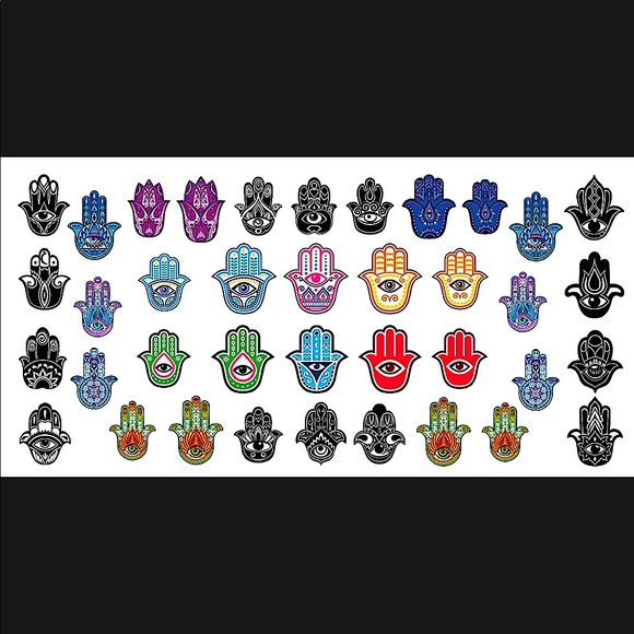 💌BO/GO$6 Hamsa Hand Hebrew Nail Water Transfer Decals - Picture 2 of 4